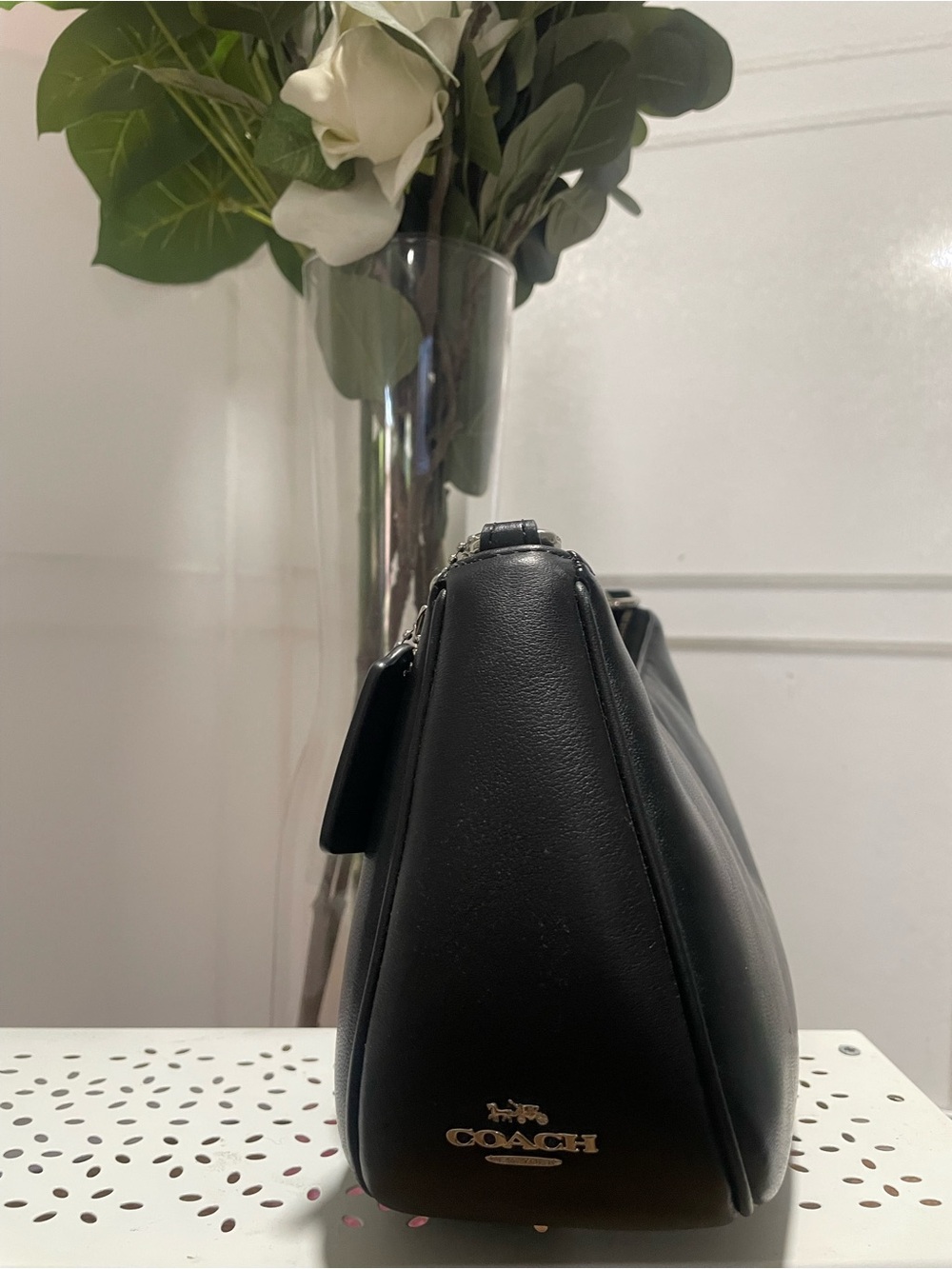 Coach Teri Black Crescent Shoulder Bag with Chain Strap CJ608 - Picture 5 of 12